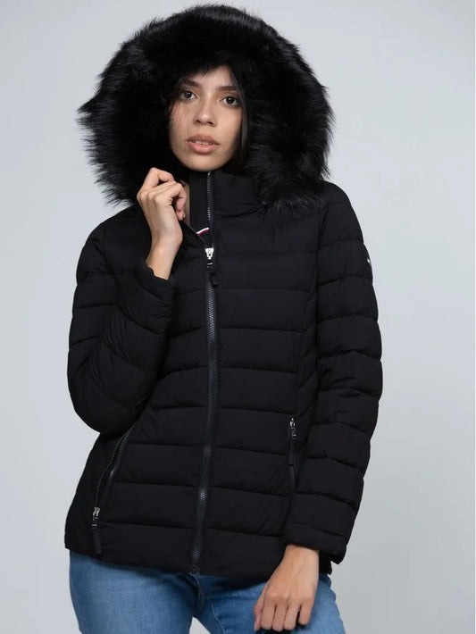 DKNY Women's Packable Mid Length Puffer Jacket