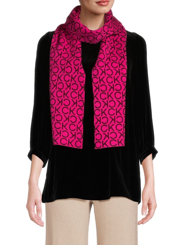 Calvin Klein Scarf Logo Knitted Pink
