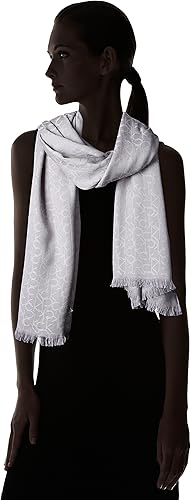 Calvin Klein Lightweight Pashmina Scarf with Tonal Logo Pattern