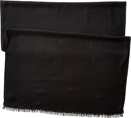Calvin Klein Lightweight Pashmina Scarf with Tonal Logo Pattern