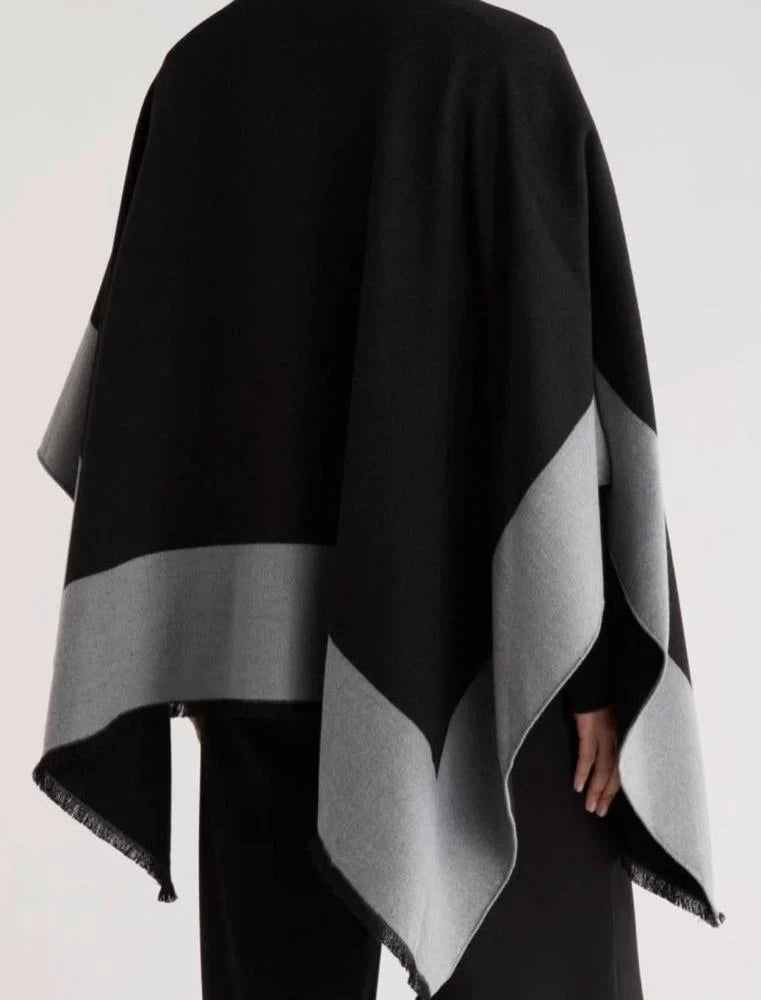 Calvin Klein Fringe Poncho / Shawl wrap