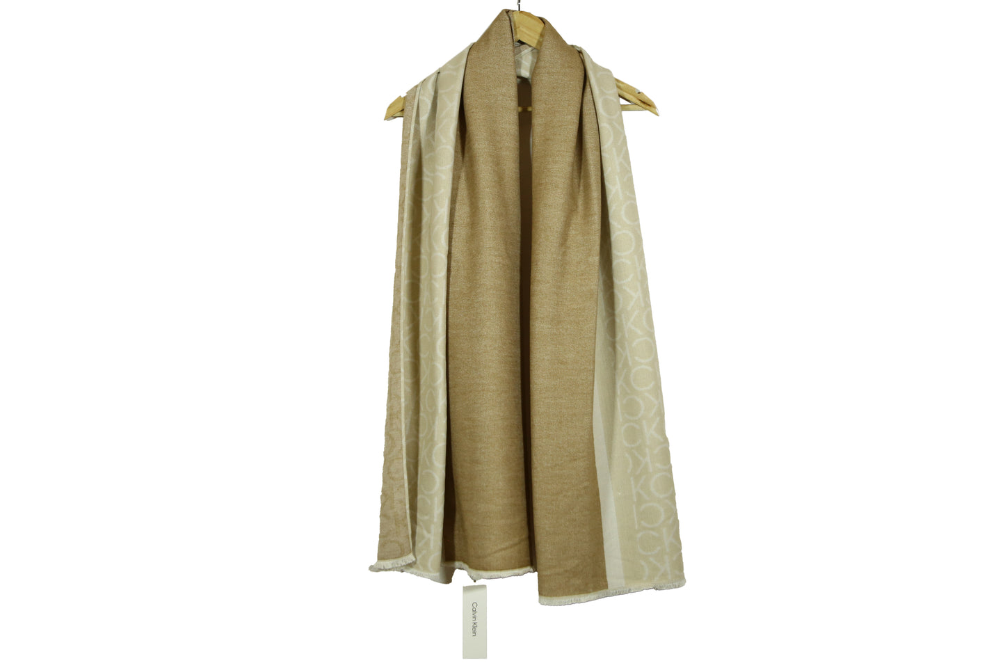 Calvin Klein Monogram CK Logo-Print Pashmina Wrap Scarf