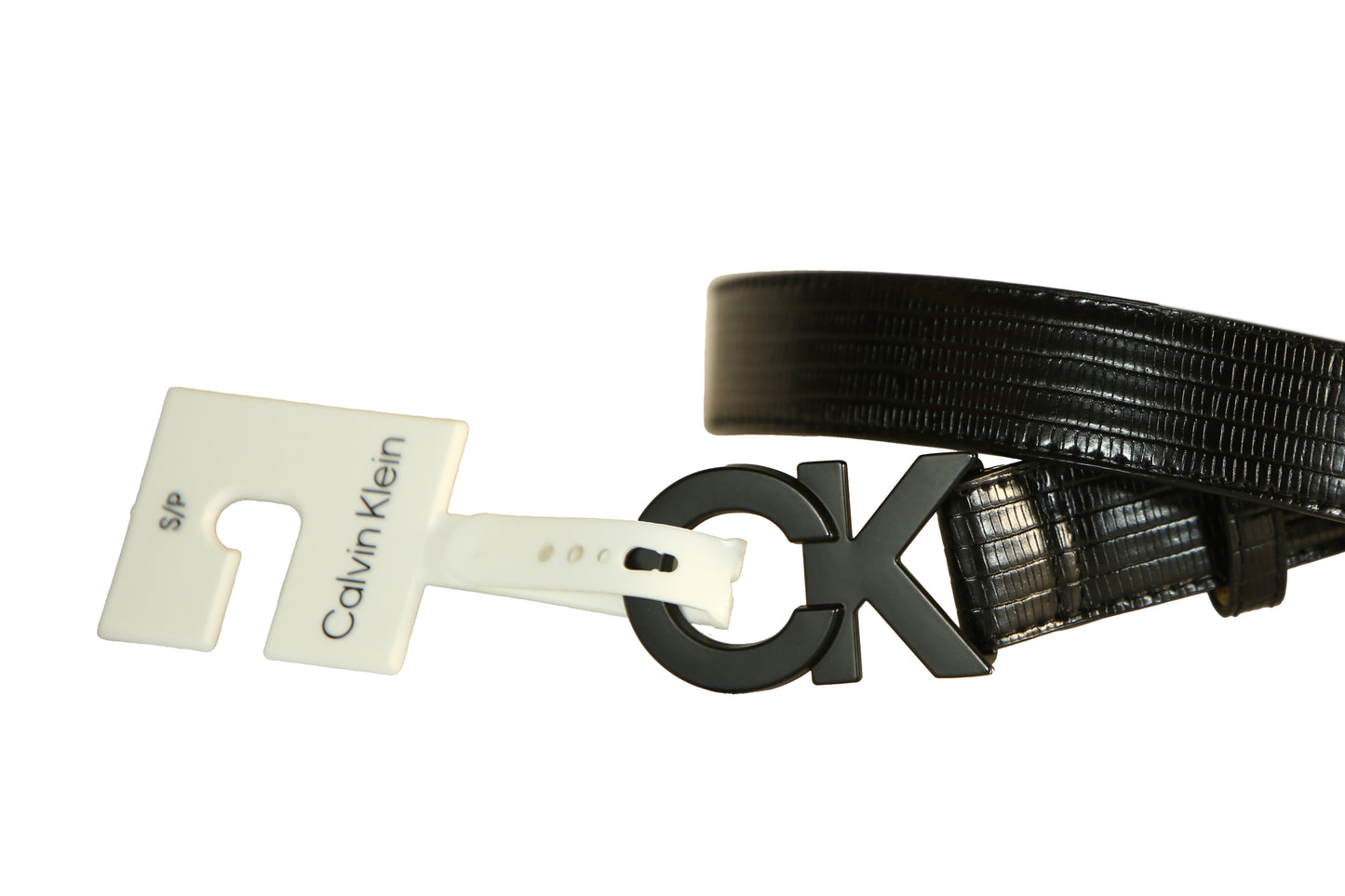 Calvin Klein Black Snakeskin Leather Belt