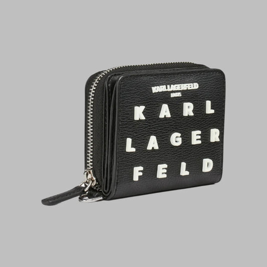 Black wallet with 'Karl Lagerfeld' branding