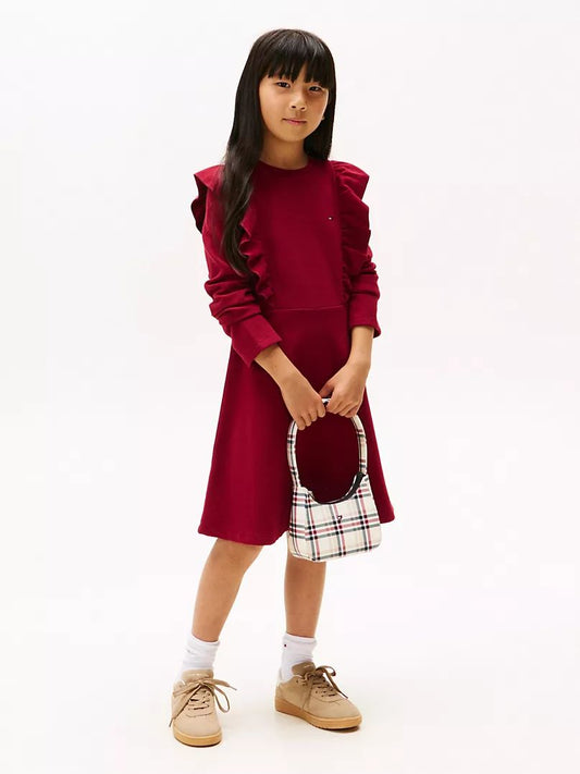 Tommy Hilfiger Kids' Ruffle Trim Fit-and-Flare Dress