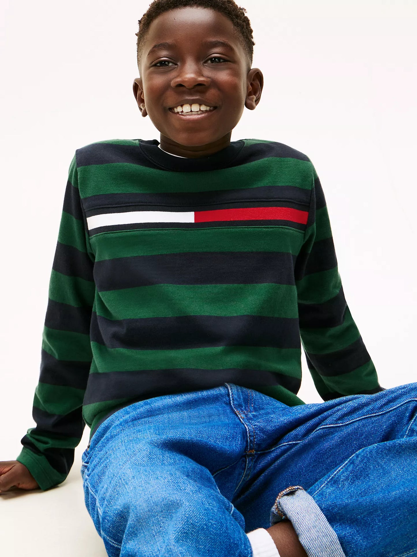 Tommy Hilfiger Kids' Long-Sleeve Stripe Logo T-Shirt
