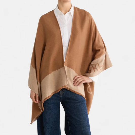 Calvin Klein Fringe Poncho / Shawl wrap