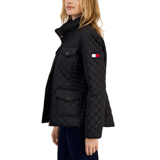 Tommy Hilfiger women's Black quilted zip-up jacket