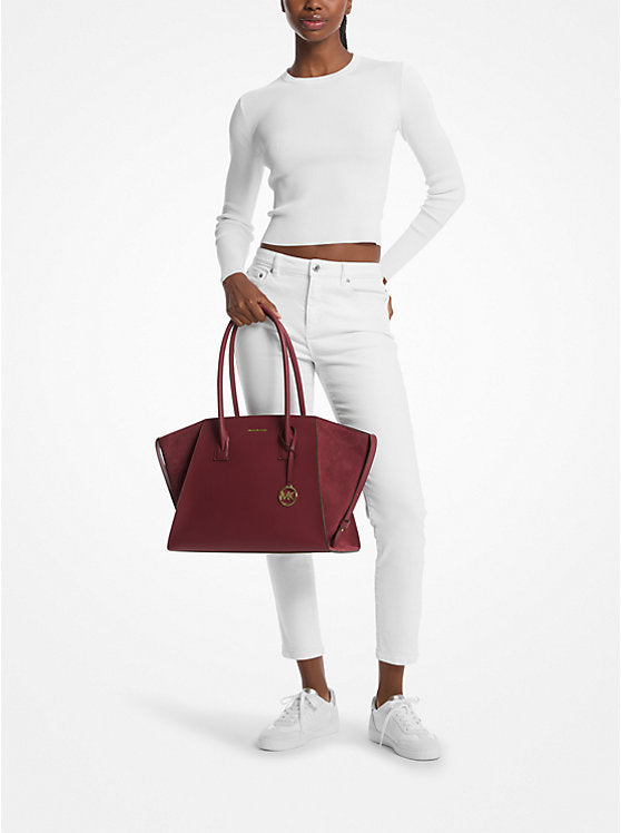 Michael Kors Avril Extra-Large Leather and Suede Tote Bag