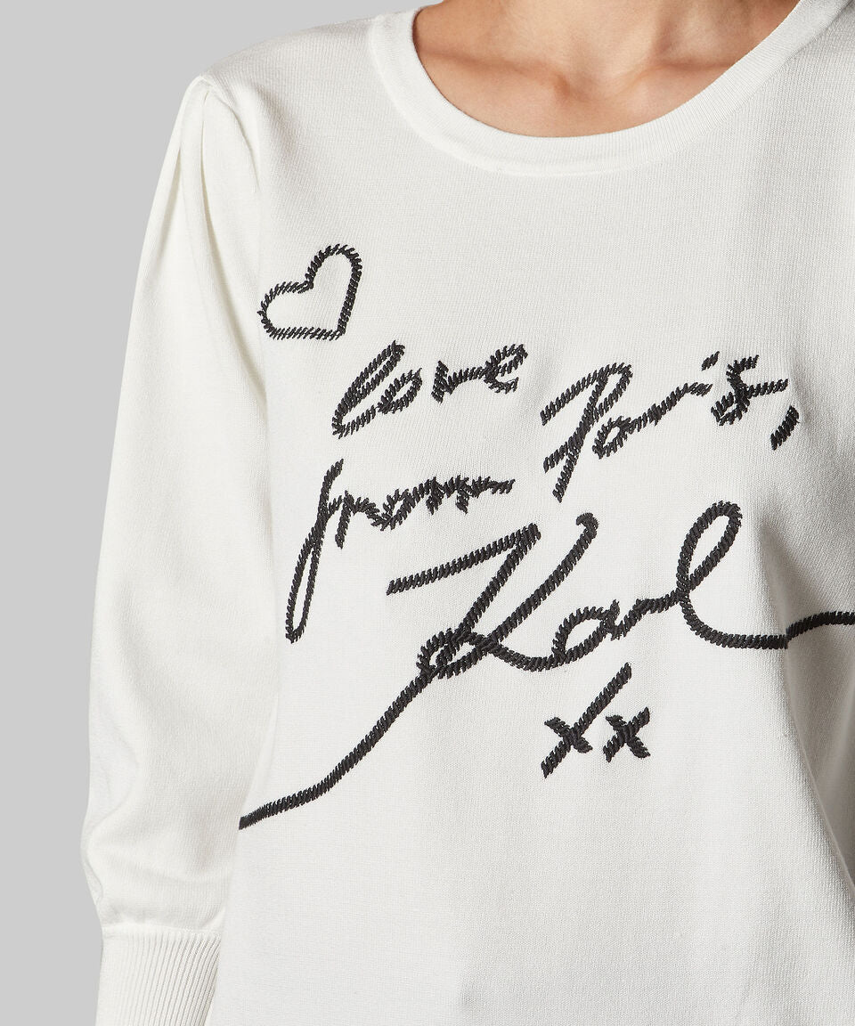 Sweater KARL LAGERFELD PARIS XX TEXT BLACK WHITE KNIT