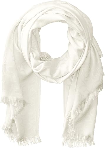 Calvin Klein Lightweight Pashmina Scarf with Tonal Logo Pattern