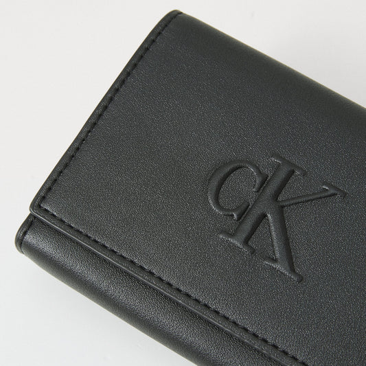 Black wallet with embossed logo 