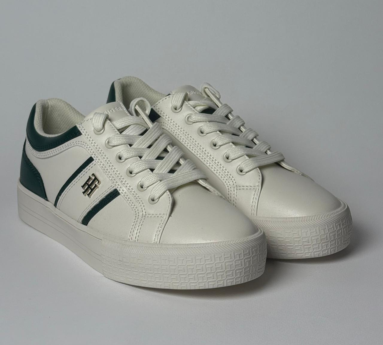 Tommy Hilfiger Sneaker Casual Shoes in White and Green