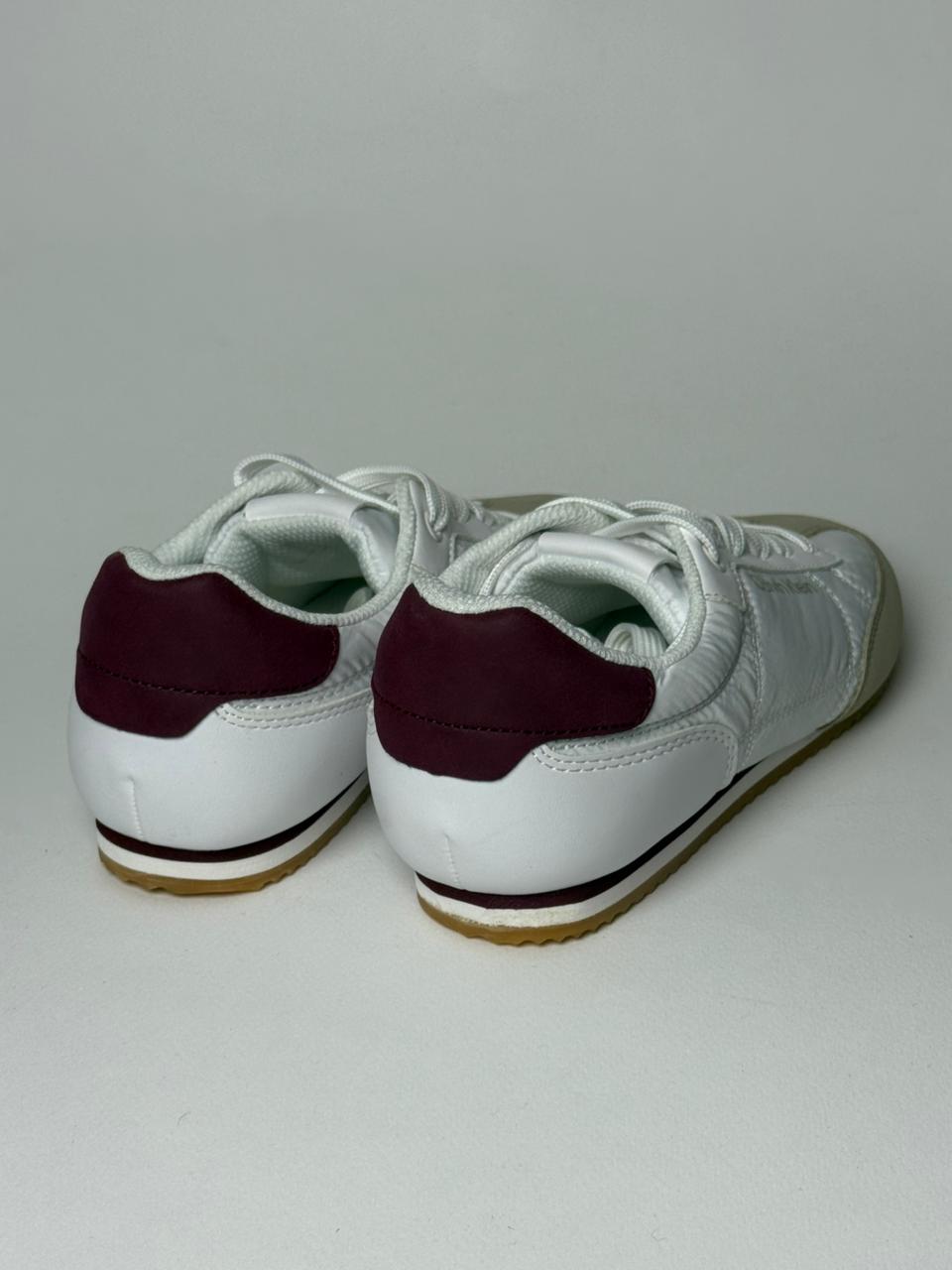 Calvin Klein Women's Seine Lace-Up Sneakers - White & Burgundy