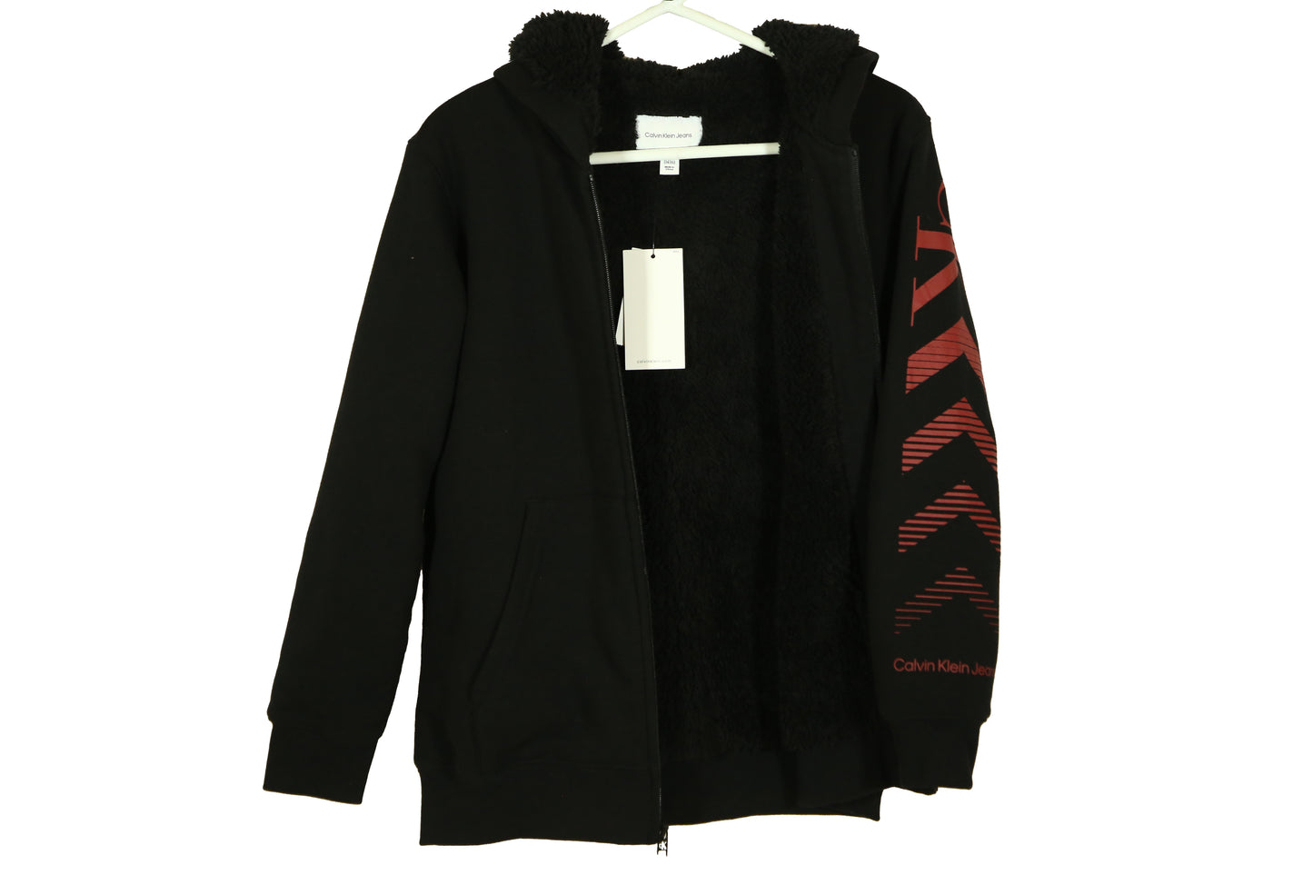 Calvin Klein Faux Fur Lined Hoodie with zipper