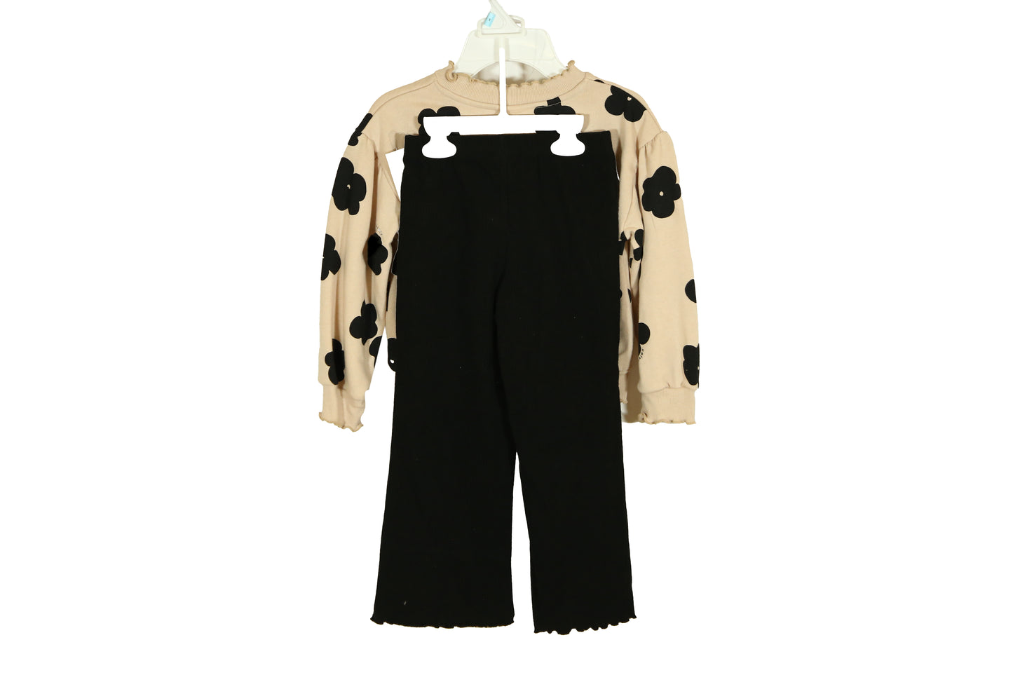 Calvin Klein Girls' 2 Pieces Fleeced Sweater And Leggings Set, Pink/Black