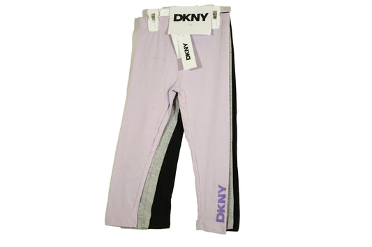 Dkny Kids logo-print colour-block Leggings- 3 pieces Purple/Grey/Black
