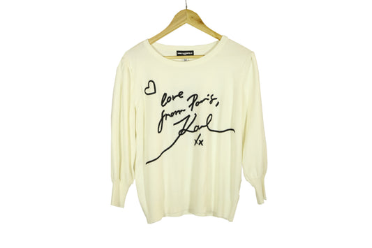 Sweater KARL LAGERFELD PARIS XX TEXT BLACK WHITE KNIT