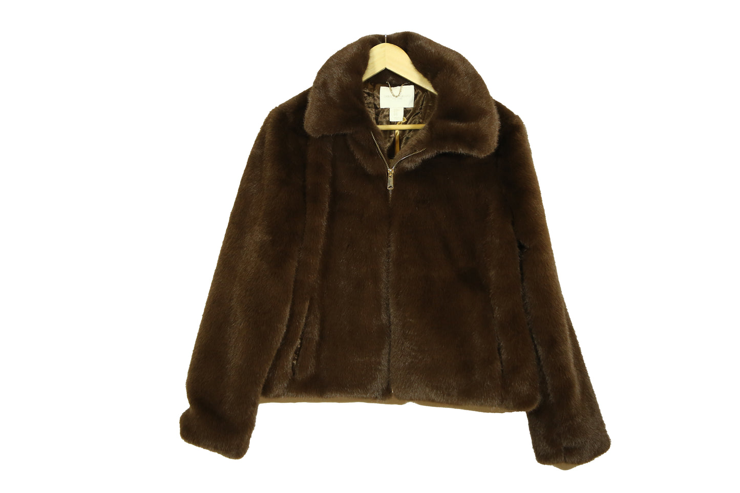 Christian Siriano Luxury Faux Fur Brown Jacket