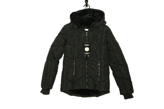 DKNY Girls Winter Jacket - Insulated Puffer - Soft Sherpa Fur Lined Parka With Hoodie