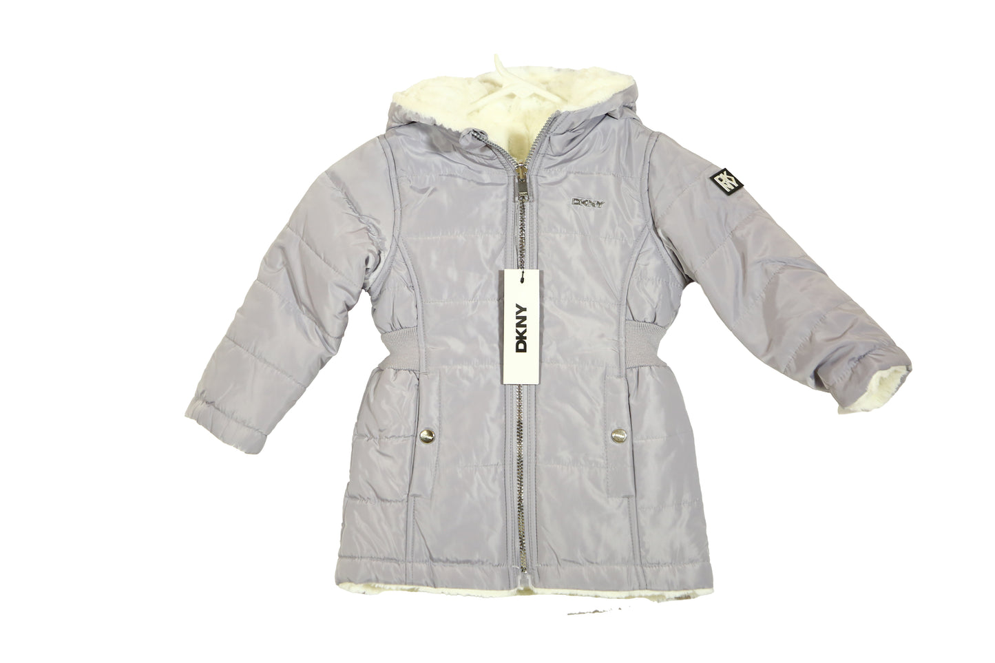 DKNY Reversible Girls Winter Coat - Cozy Reversible Faux Fur