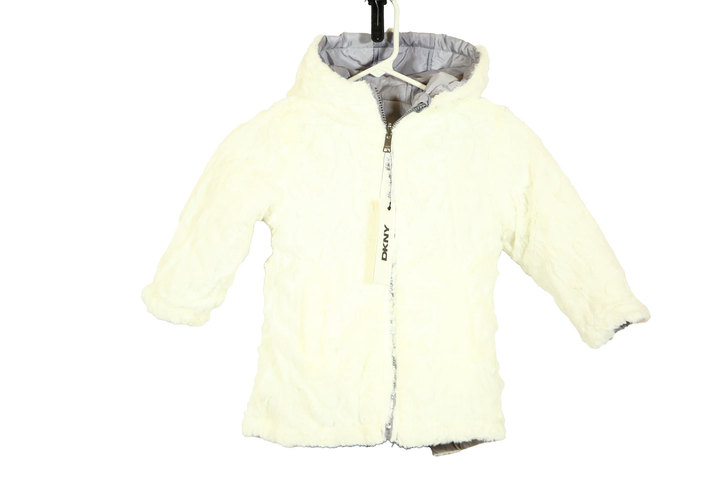 DKNY Reversible Girls Winter Coat - Cozy Reversible Faux Fur