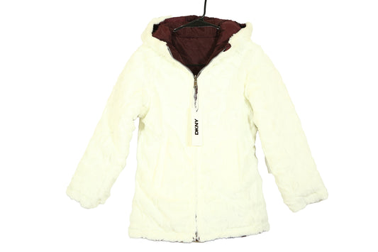 DKNY Reversible Girls Winter Coat - Cozy Reversible Faux Fur