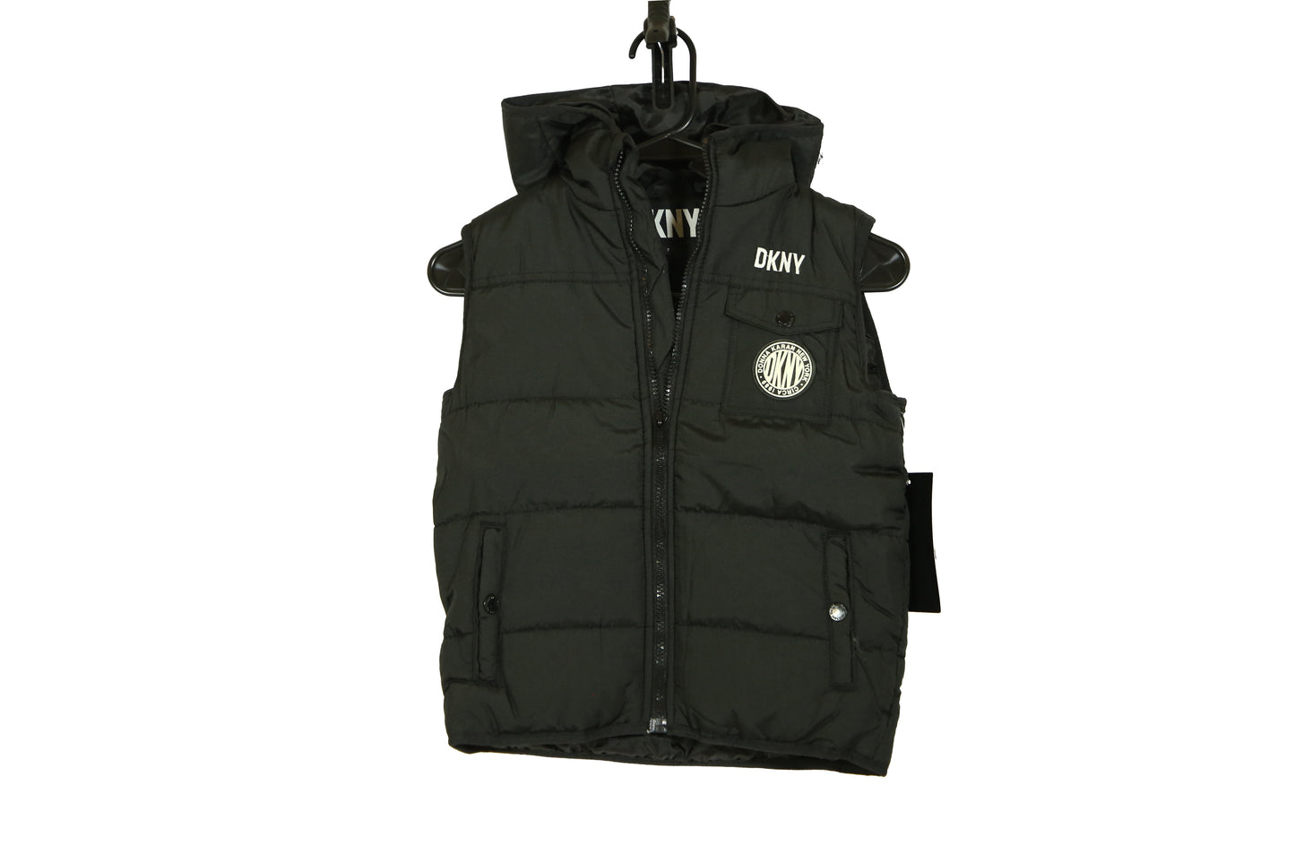 DKNY Boy's Black Reversible Hooded Puffer Gilet