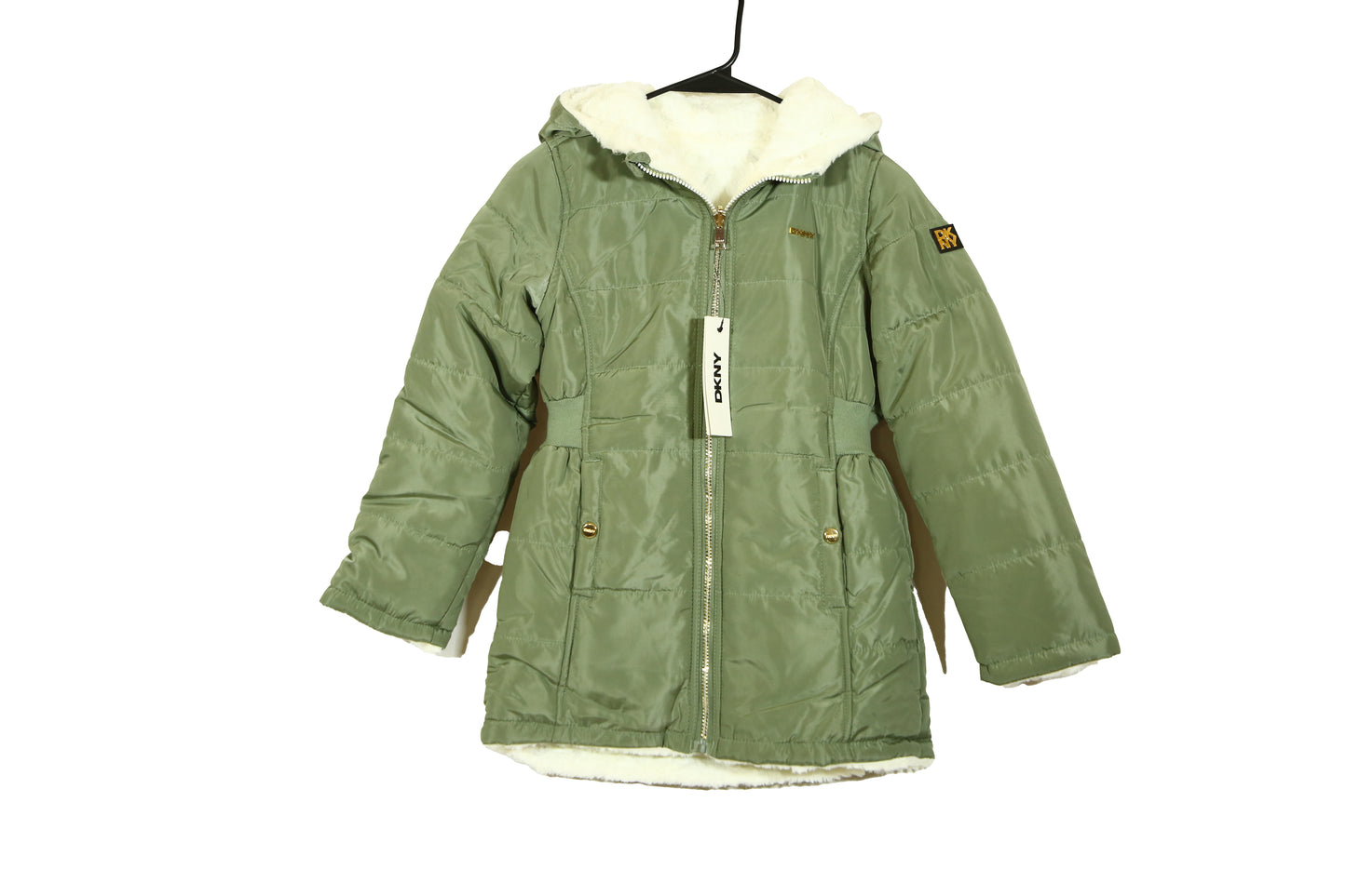 DKNY Reversible Girls Winter Coat - Cozy Reversible Faux Fur