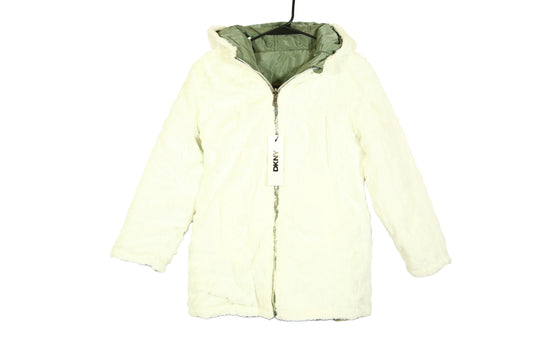 DKNY Reversible Girls Winter Coat - Cozy Reversible Faux Fur