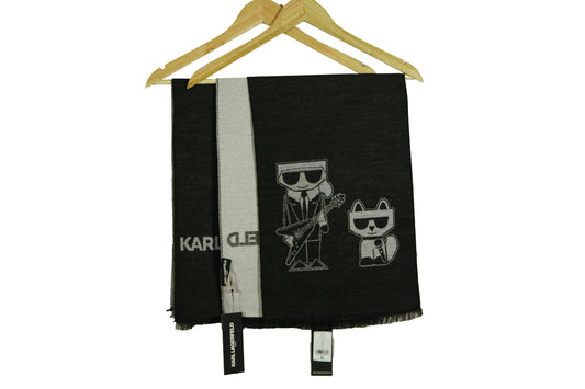 Karl Lagerfeld Women's Grey Karl & Choupette Scarf