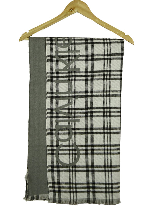 Calvin Klein Monogram CK Logo-Print Pashmina Wrap Scarf