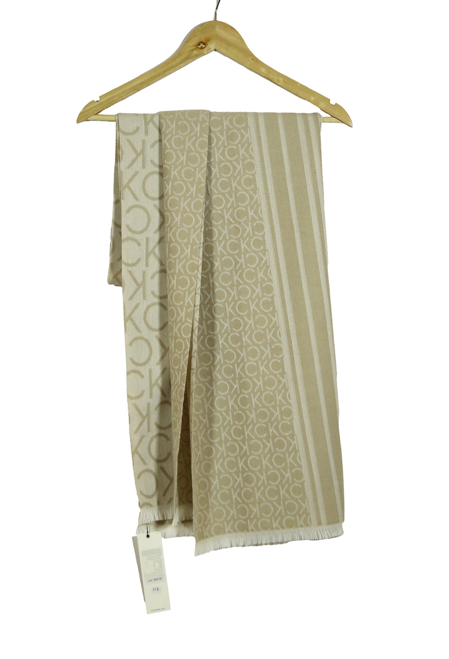 Calvin Klein Monogram CK Logo-Print Pashmina Wrap Scarf