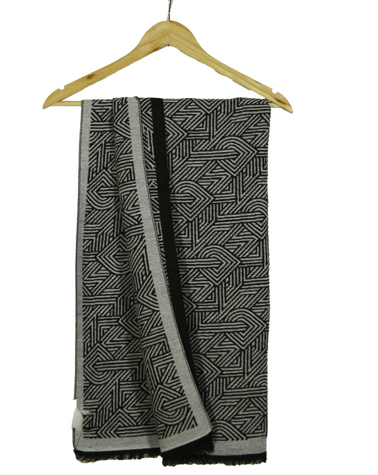 DKNY Charcoal Grey Logo  Knitted Scarf