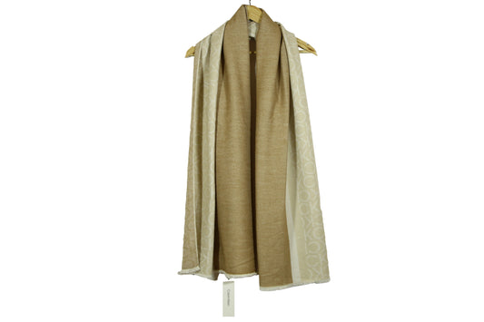 Calvin Klein Monogram CK Logo-Print Pashmina Wrap Scarf