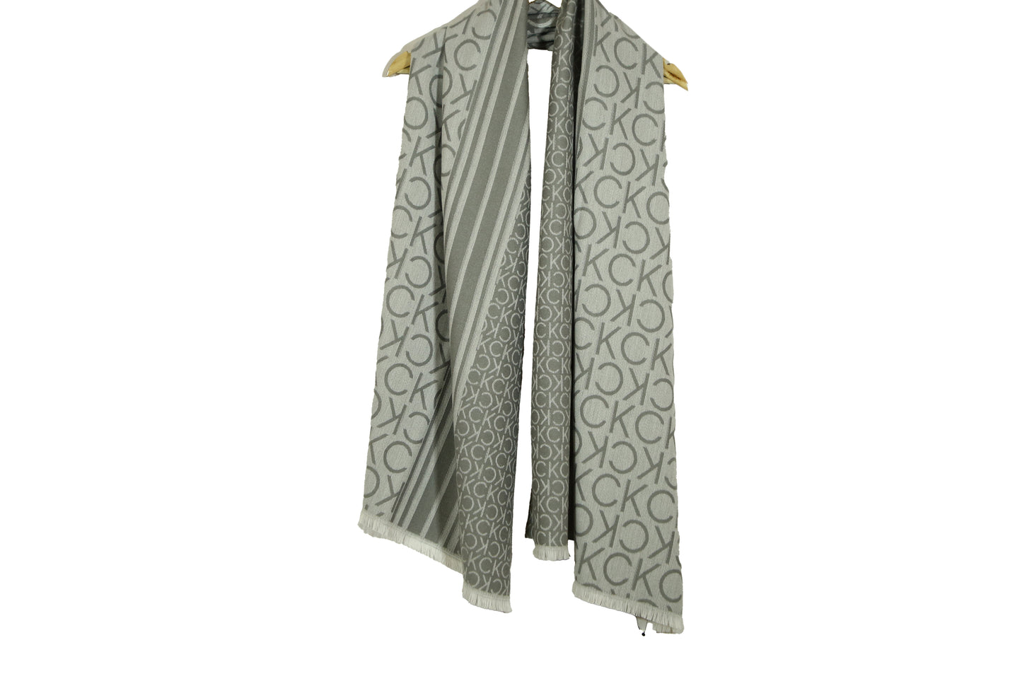 Calvin Klein Monogram CK Logo-Print Pashmina Wrap Scarf