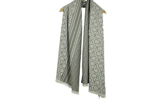 Calvin Klein Monogram CK Logo-Print Pashmina Wrap Scarf
