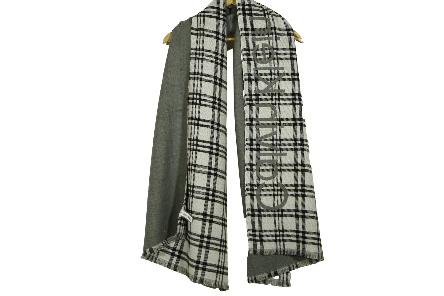 Calvin Klein Monogram CK Logo-Print Pashmina Wrap Scarf