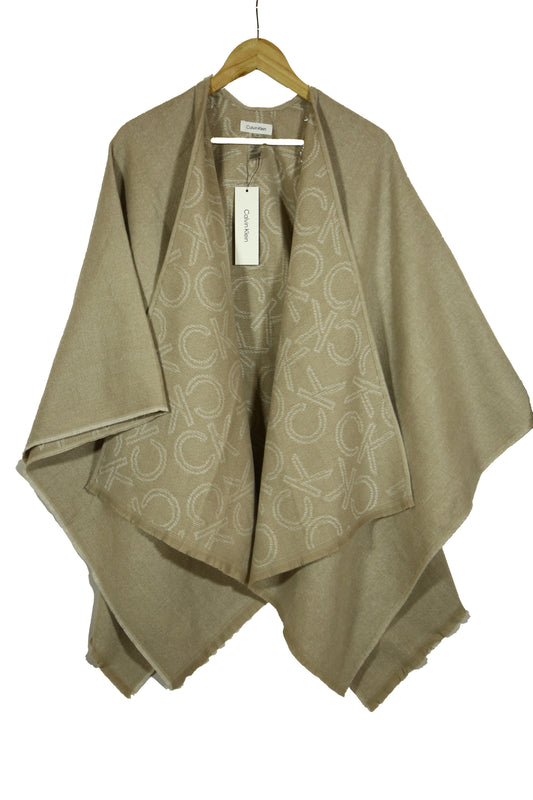 Calvin Klein Women's Inside Logo Cozy Fringed Shawl