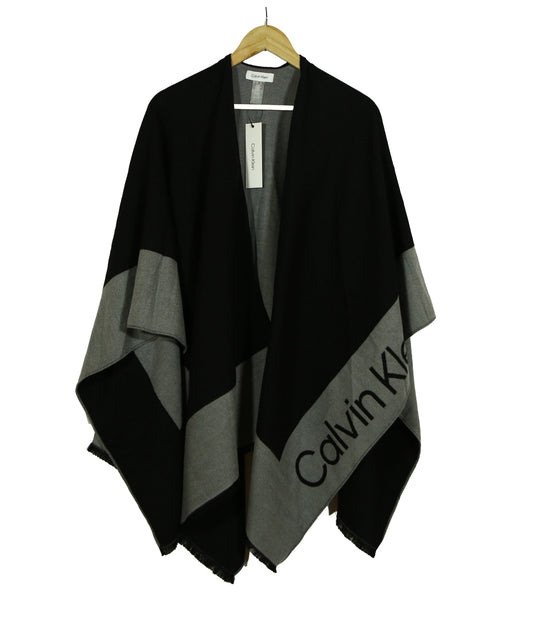 Calvin Klein Fringe Poncho / Shawl wrap