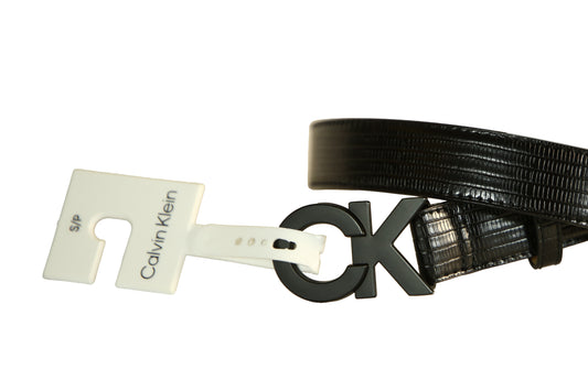 Calvin Klein Black Snakeskin Leather Belt