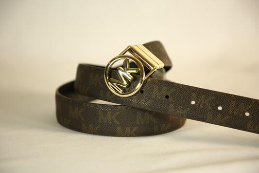 Michael Kors Reversible Black/Brown belt with Gold/Silver Buckle