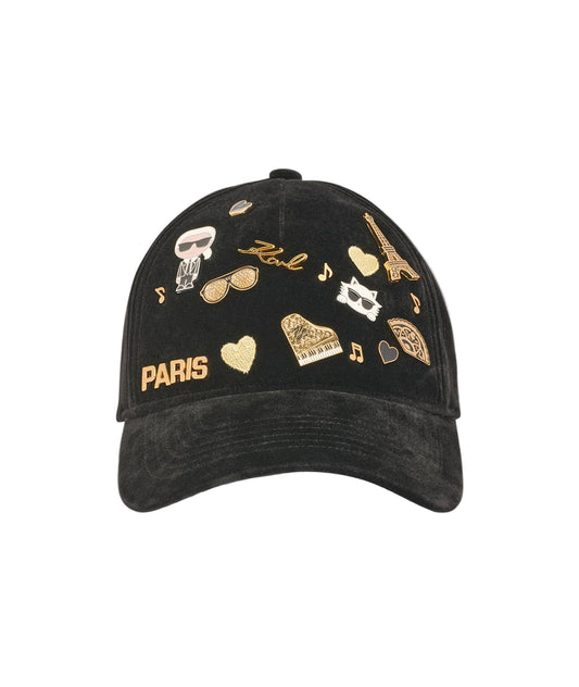 Karl Lagerfeld Velvet ate Pins Hat