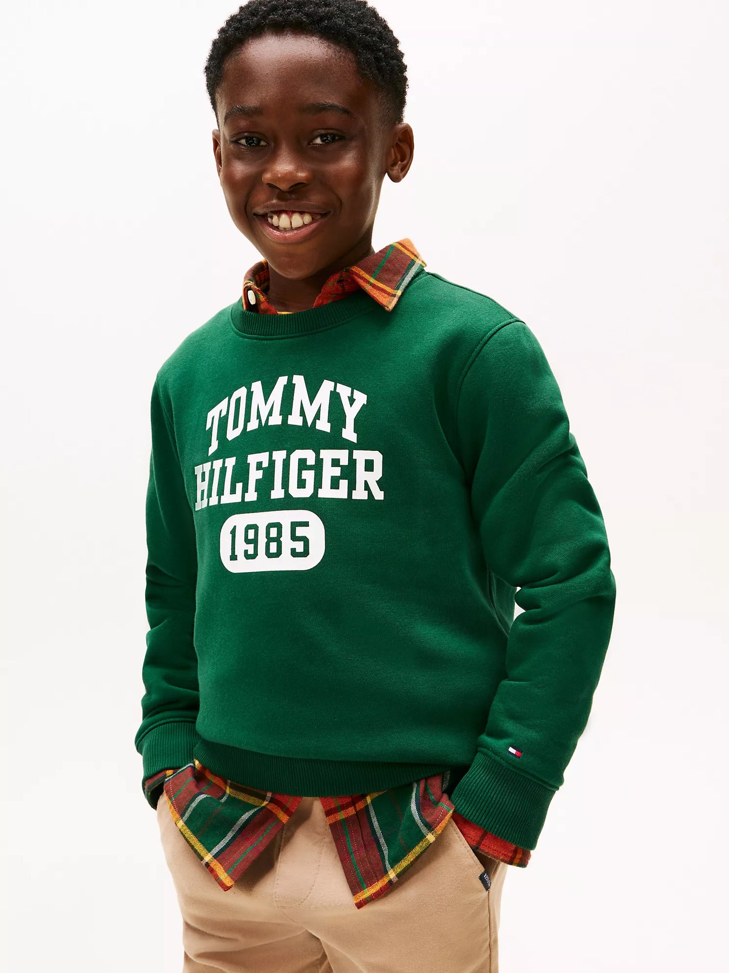 Tommy Hilfiger Boys' Crewneck Logo Fleece Sweatshirt