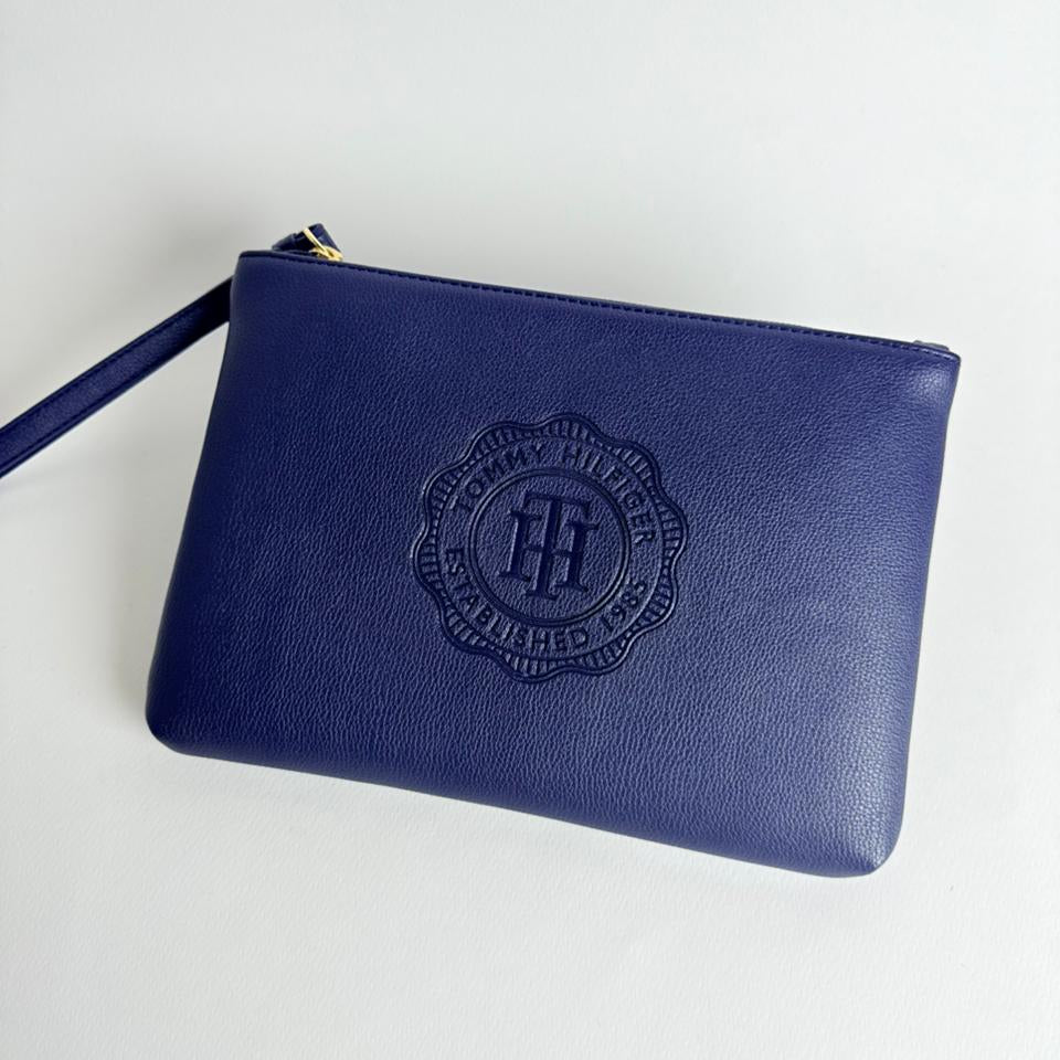 Tommy Hilfiger Navy Leather Pouch/Wallet