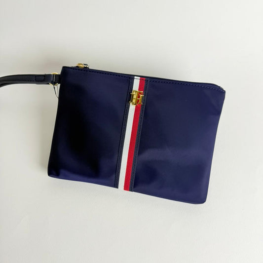 Tommy Hilfiger Navy Pouch with Red & White Stripe