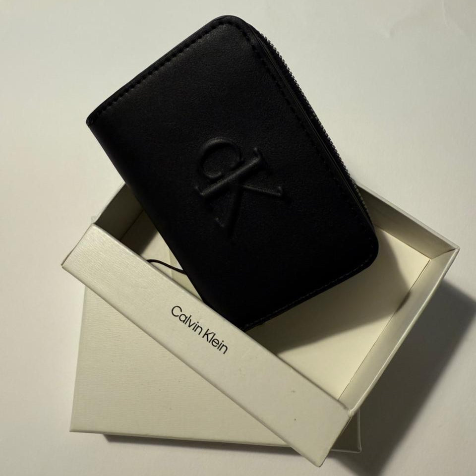 Calvin Klein Embossed Logo Zip Wallet