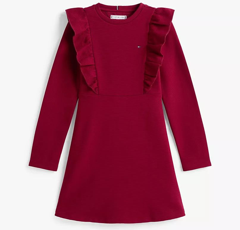 Tommy Hilfiger Kids' Ruffle Trim Fit-and-Flare Dress