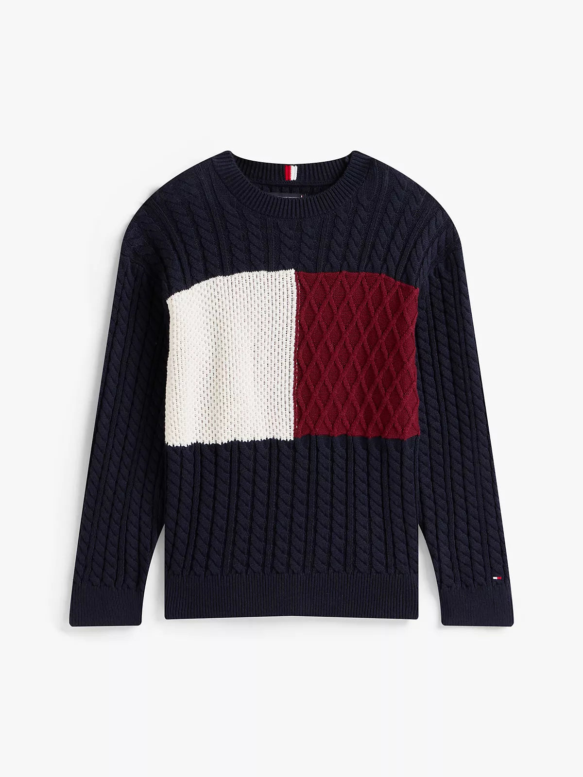 Tommy Hilfiger Kids' Flag Logo Cable Knit Sweater
