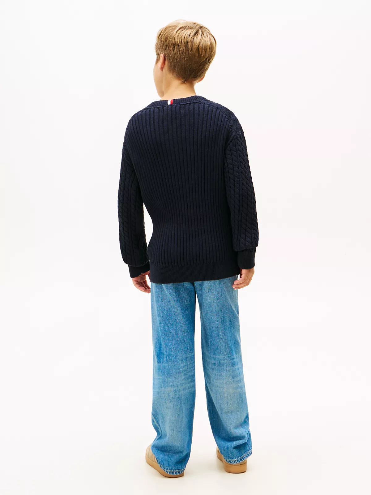 Tommy Hilfiger Kids' Flag Logo Cable Knit Sweater